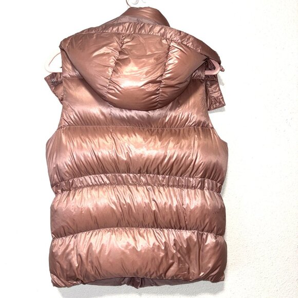 Athleta Lofty Puffer Vest Goose Down Dogwood Mauve Women's Sz M Hooded Jacket - Picture 6 of 11